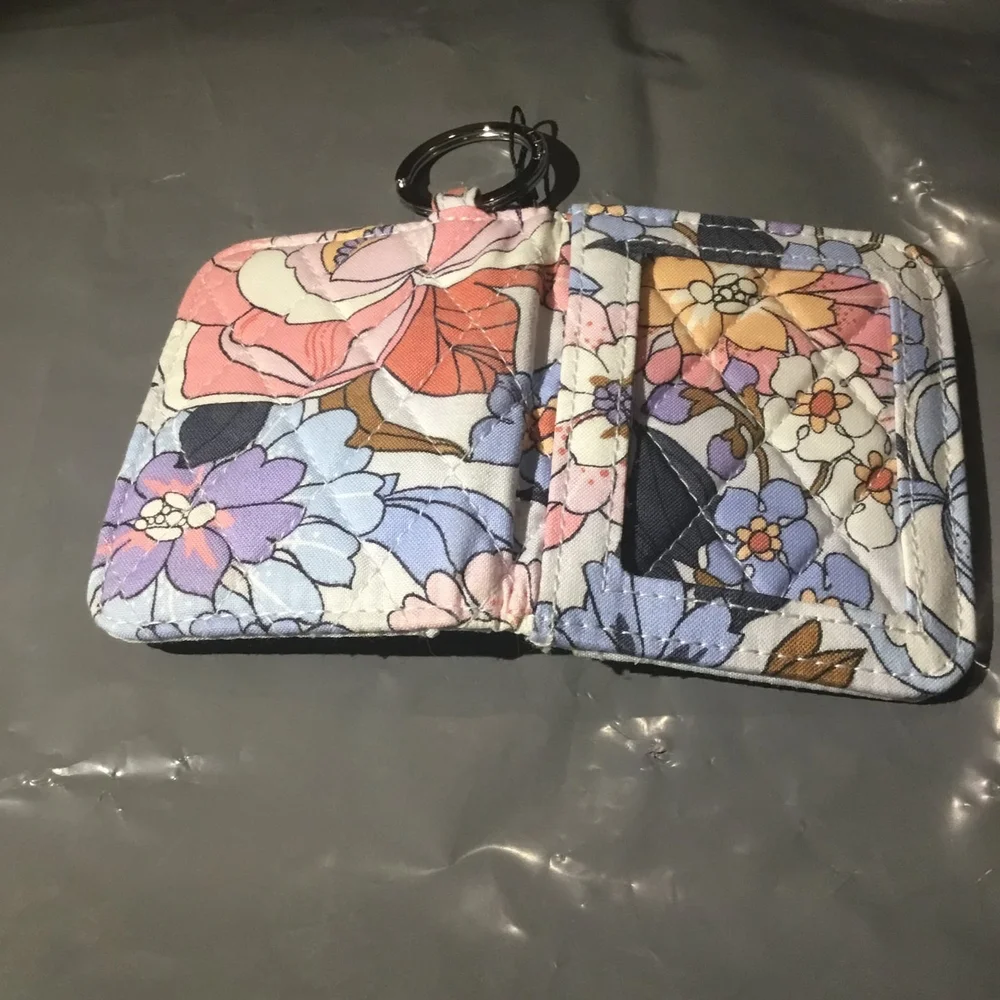 Vera Bradley Quilted Floral ID Wallet - Pastel Pink, Blue, Cream - Picture 2 of 6